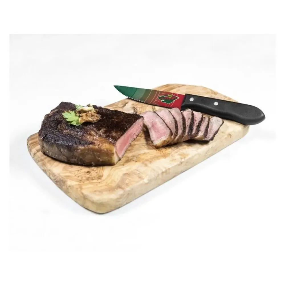 NHL Minnesota Wild Double Sided Logo Print Steak Knife 4pc Household Cutlery Set